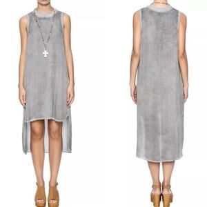 NWT Cloth & Stone Grey Stonewash Tencel Hi-Low Tank Dress Size Small